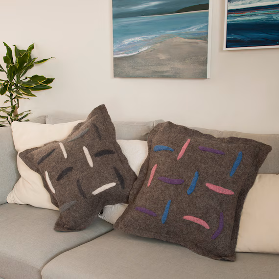 Naturleinen Kissenbezug in Beige